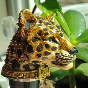 Jay Strongwater Leopard Bottle Stopper, Vintage, Used, As Is
